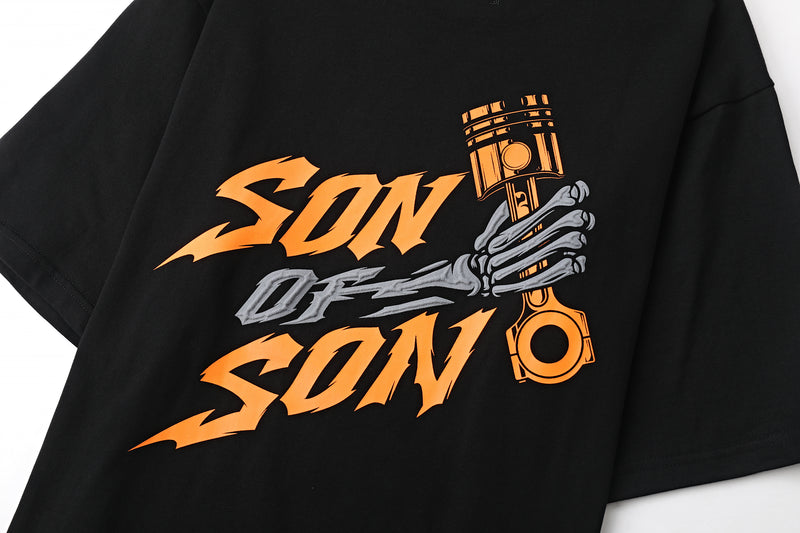 FAST N' SOFS Oversized Tee — Black / Orange — vista 7