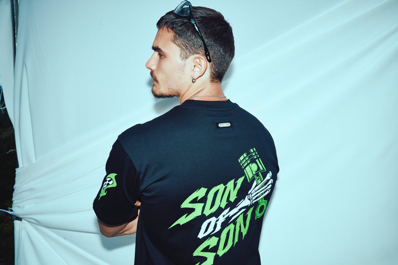 FAST N' SOFS Oversized Tee — Black / Green — vista 2