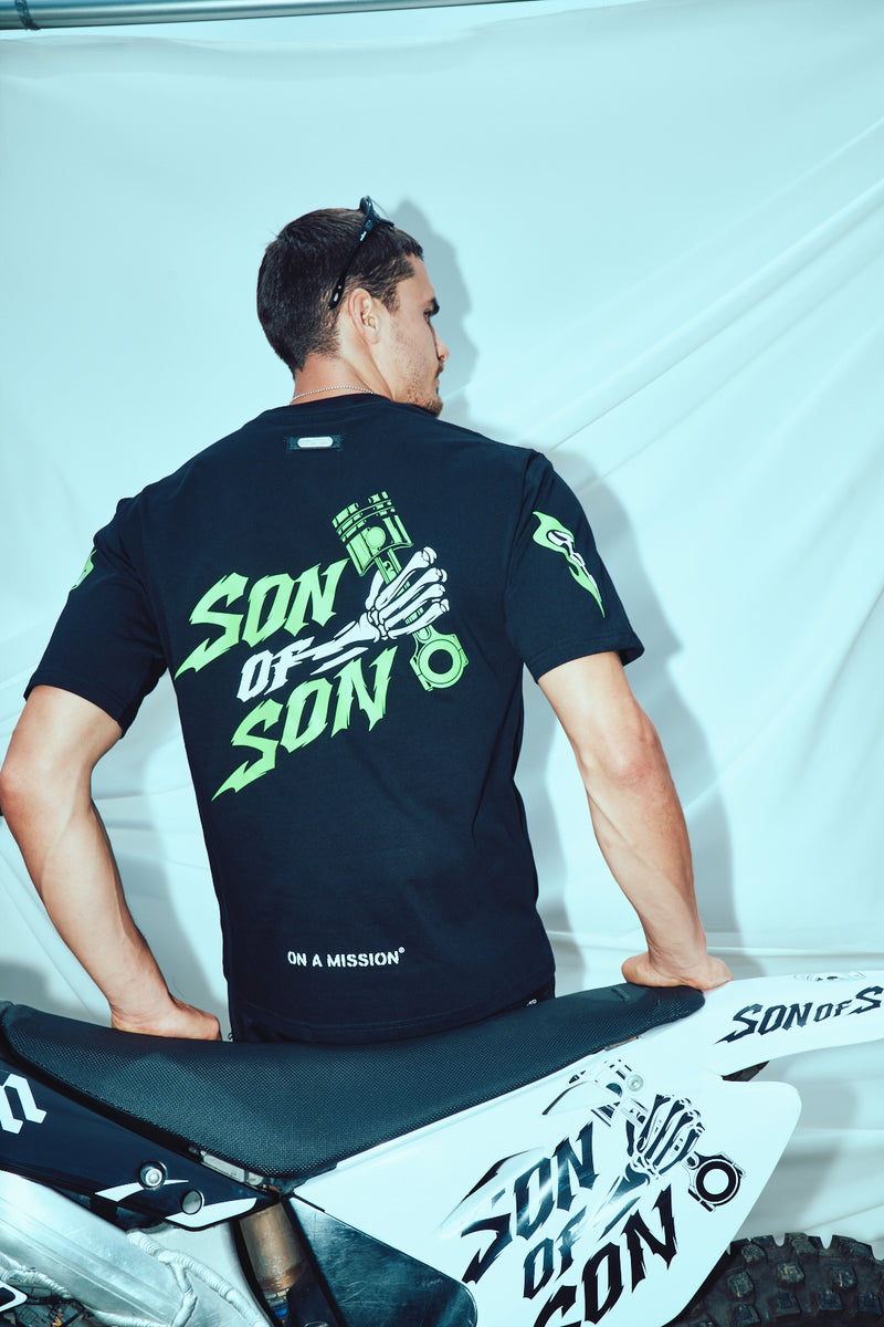 FAST N' SOFS Oversized Tee — Black / Green — vista 10