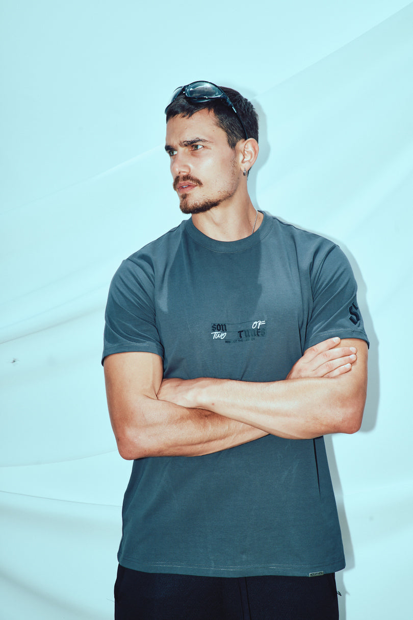 Regular fit dark grey son of two times