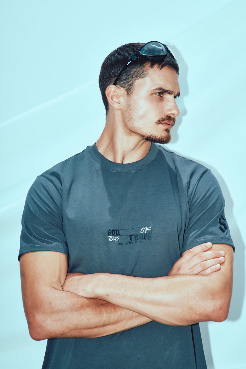 Regular fit dark grey son of two times