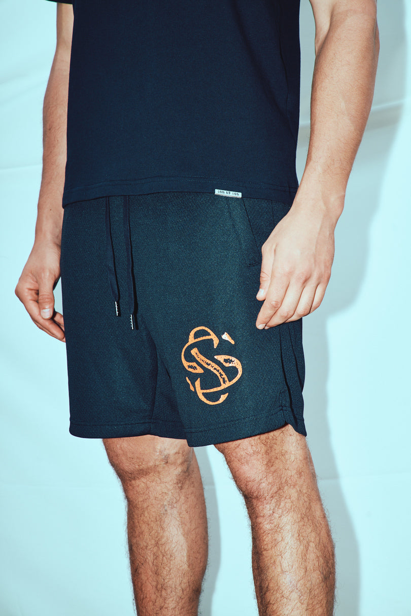 Black race sweat short