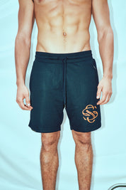 Black race sweat short