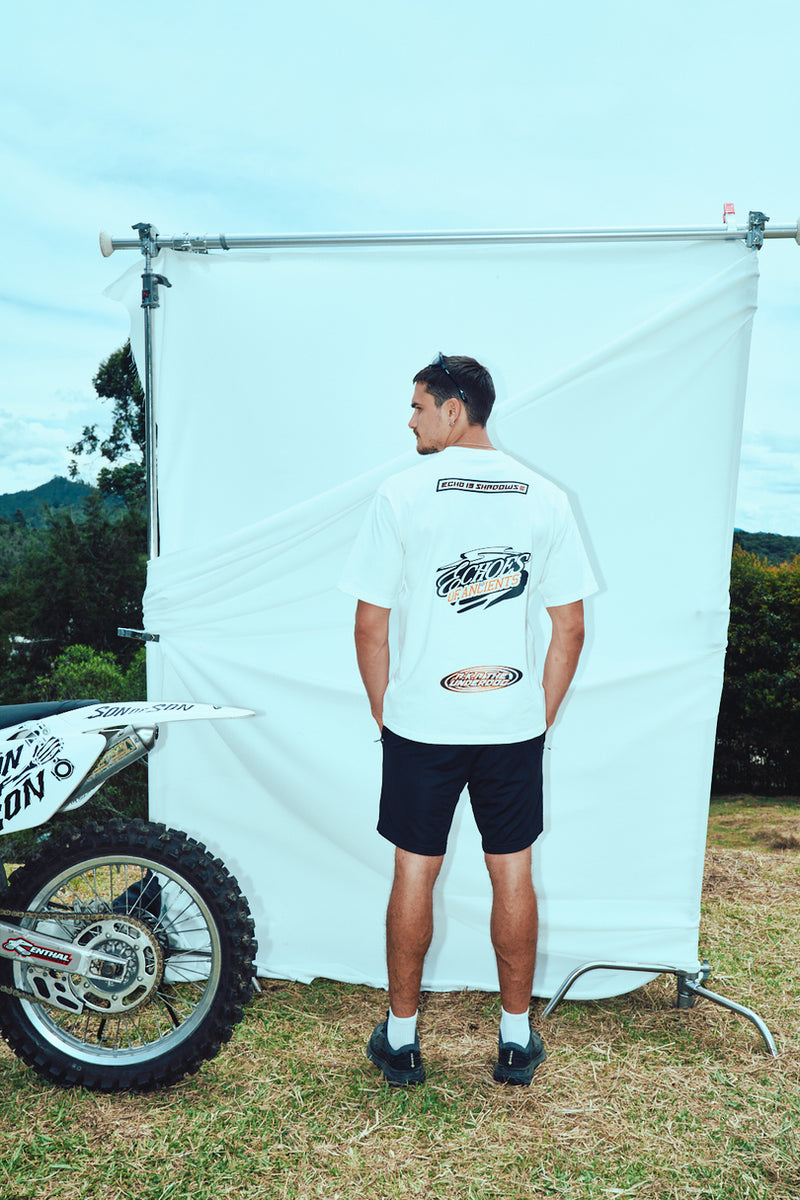 Echoes Of Ancients Oversized T-Shirt — White — vista 13