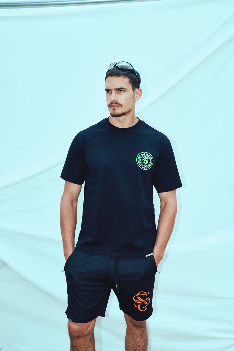 Black race sweat short