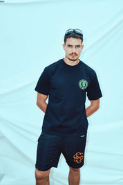 Black race sweat short