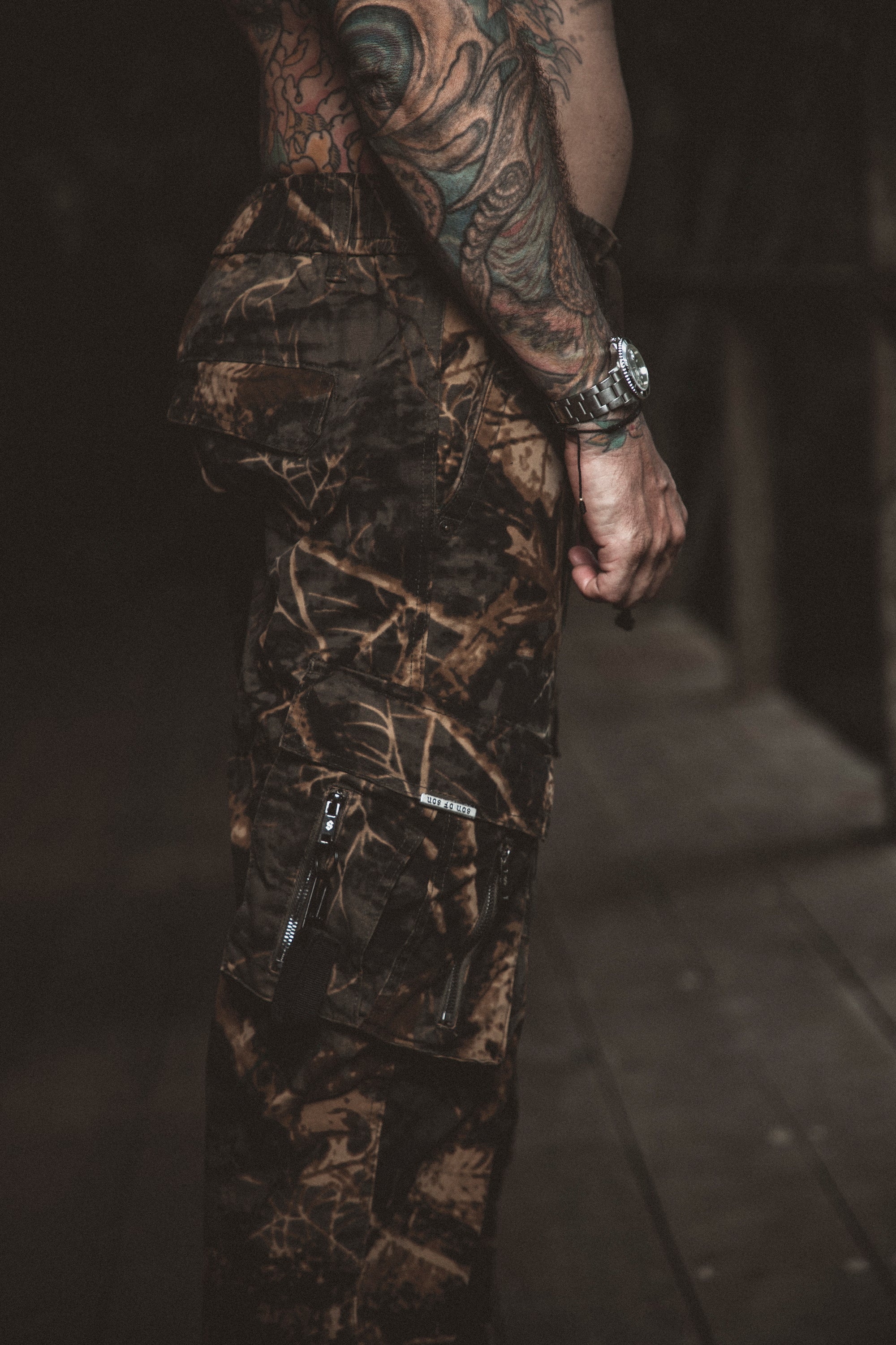 Draw String Cargo Pants TREE CAMO