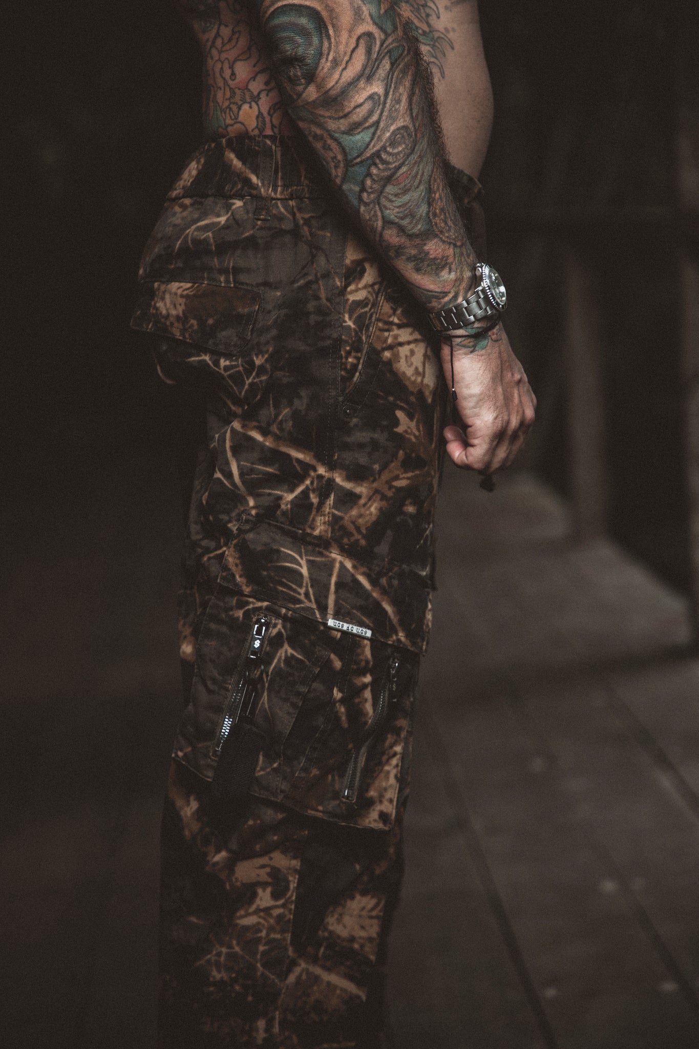 Draw String Cargo Pants TREE CAMO