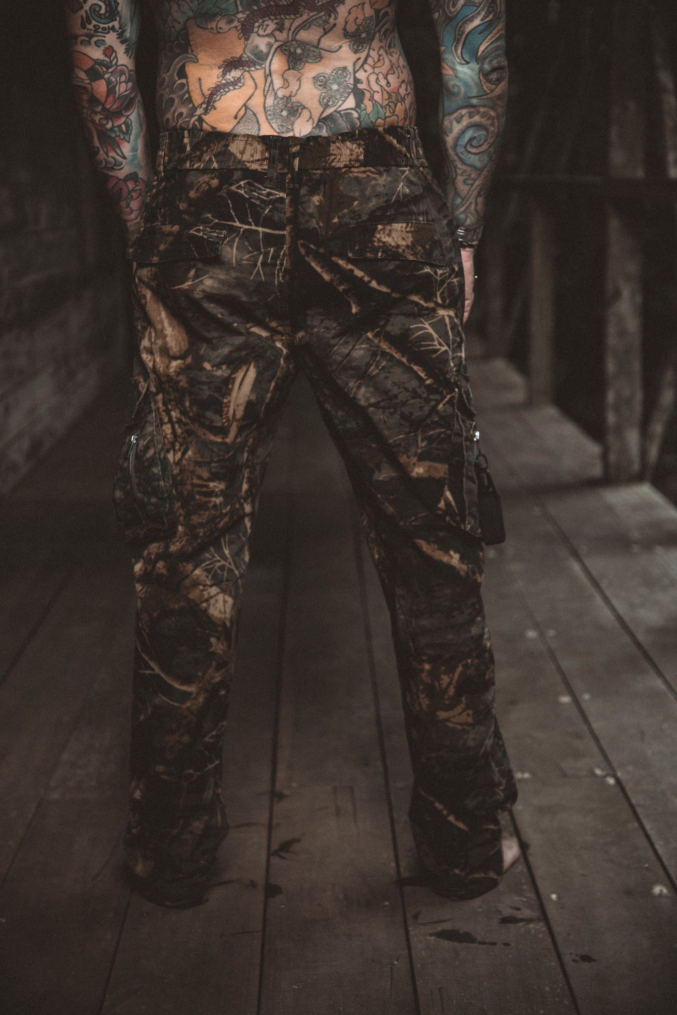 Draw String Cargo Pants TREE CAMO