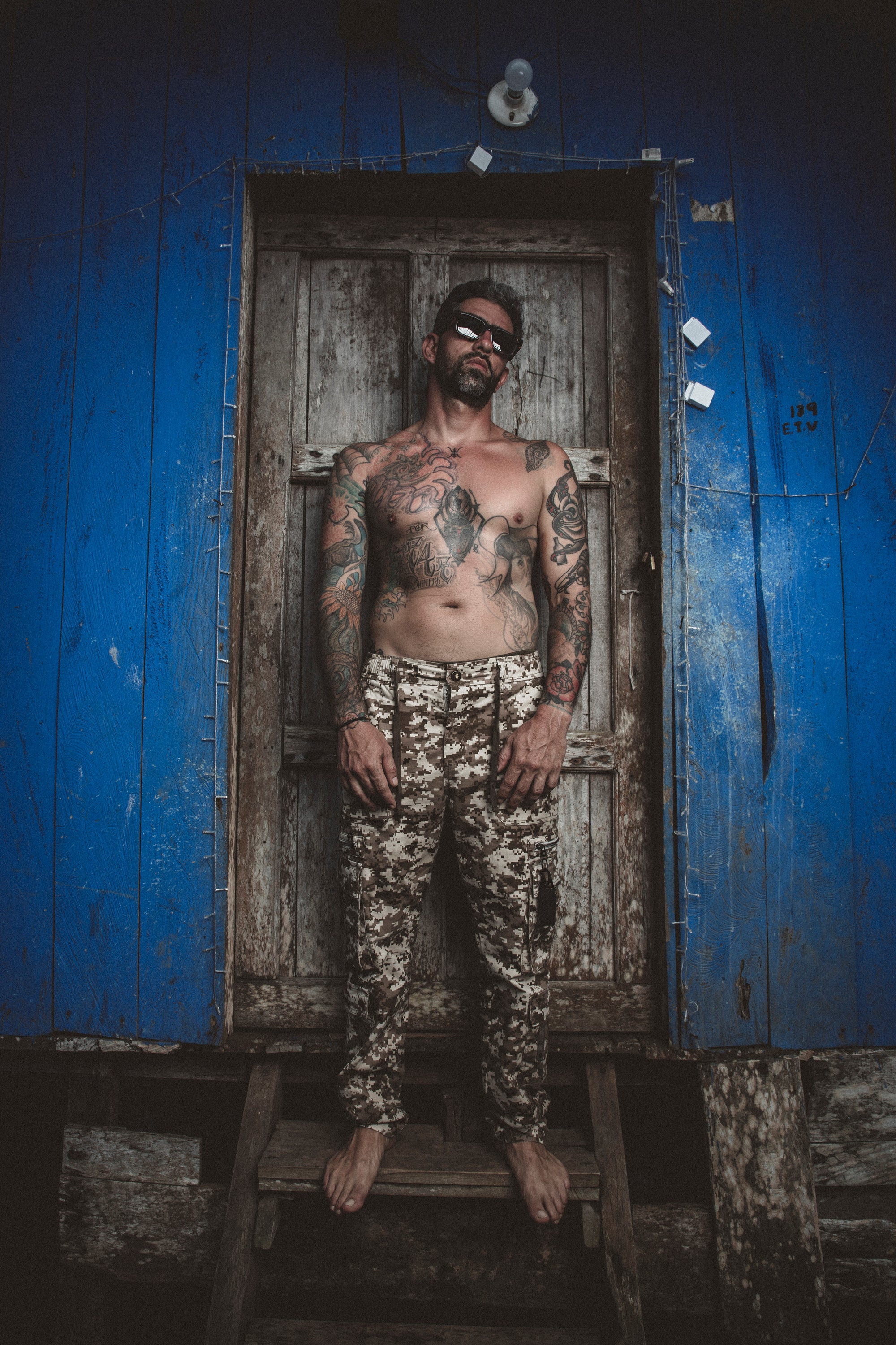 Draw String Cargo Pants SANDCAMO