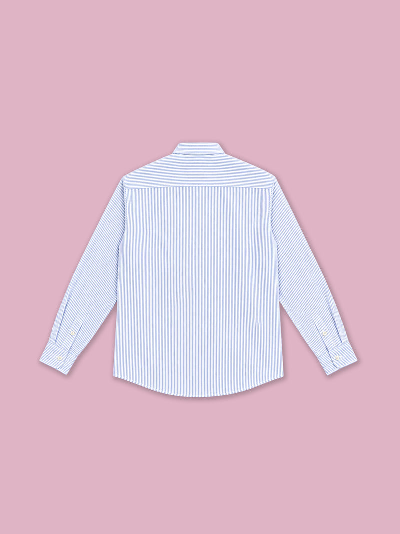 Ledger Striped Shirt Classic Fit  — White/Blue