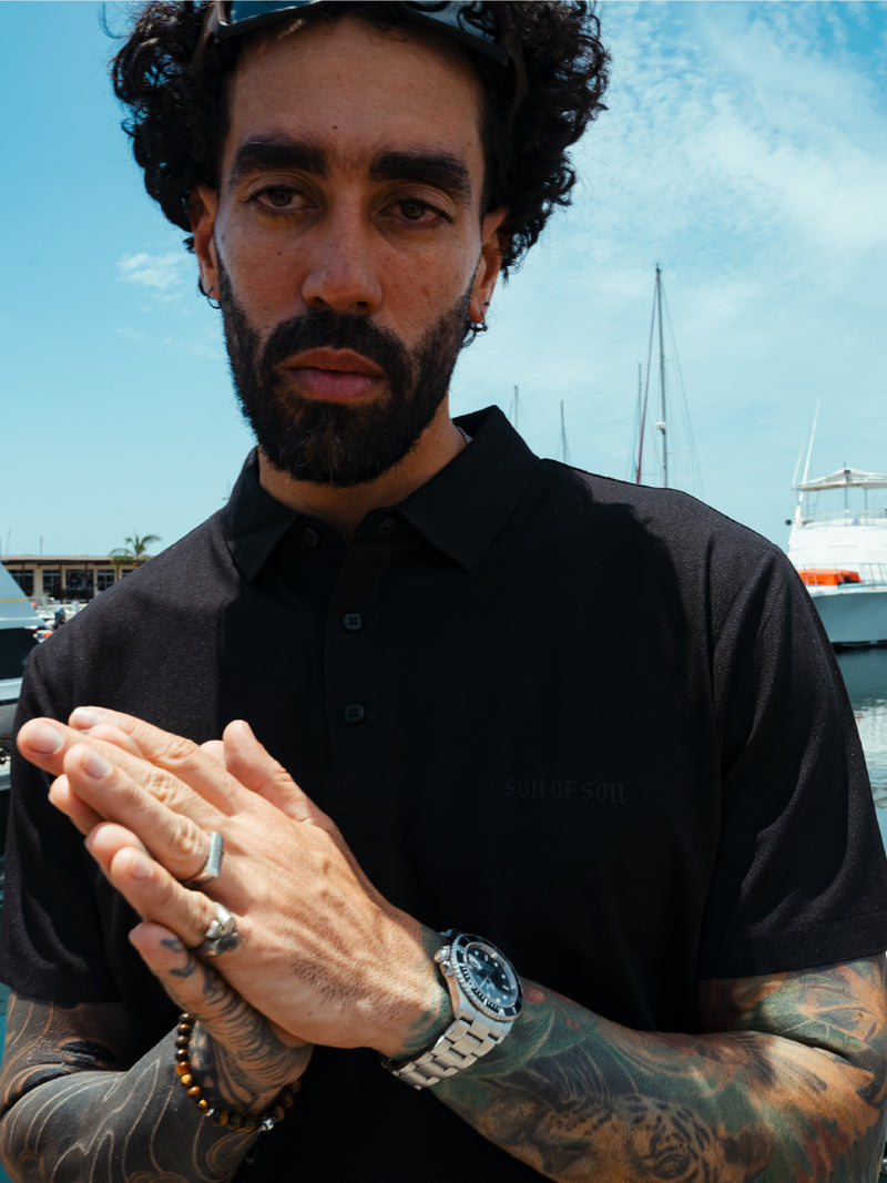 Country Club Slim Polo — Black
