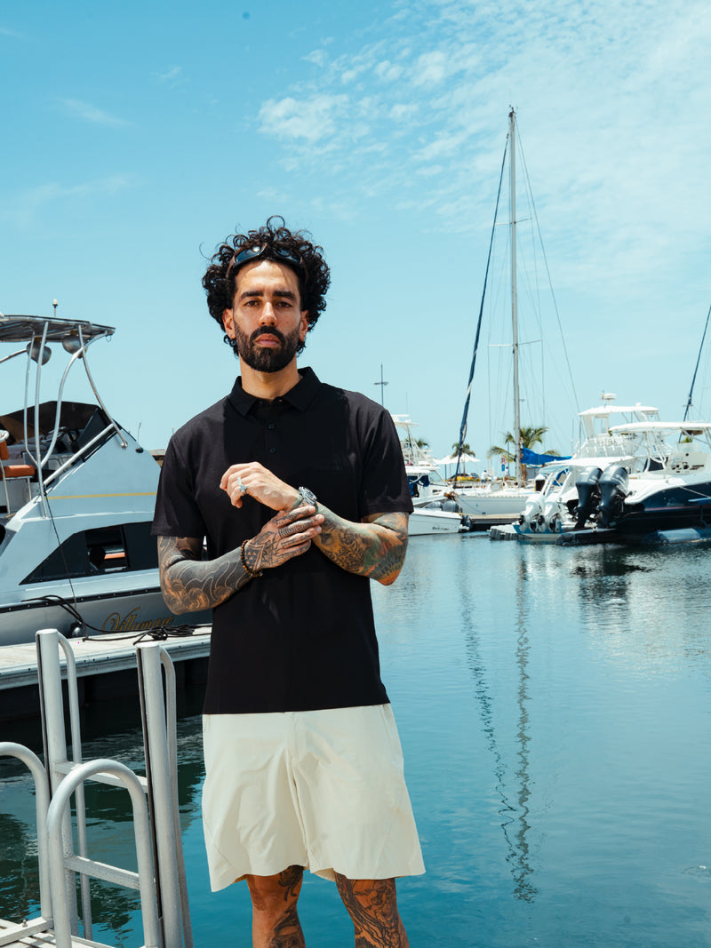 Country Club Slim Polo — Black