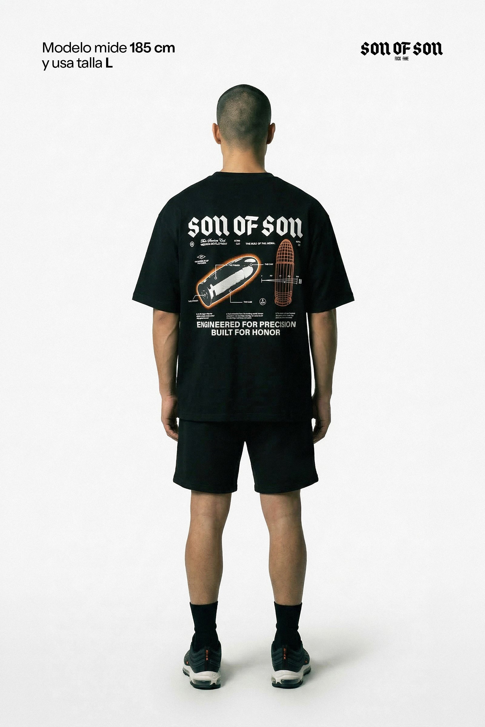 Precision Division Oversized T-Shirt — Black — vista 2
