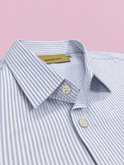 Ledger Striped Shirt Classic Fit  — White/Blue