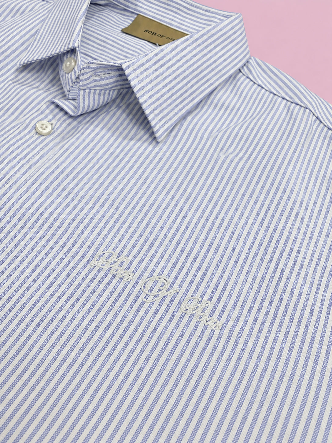 Ledger Striped Shirt Classic Fit  — White/Blue