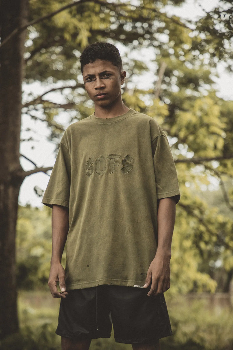 SOFS Oversized Tee — Washed Dark Green — vista 5