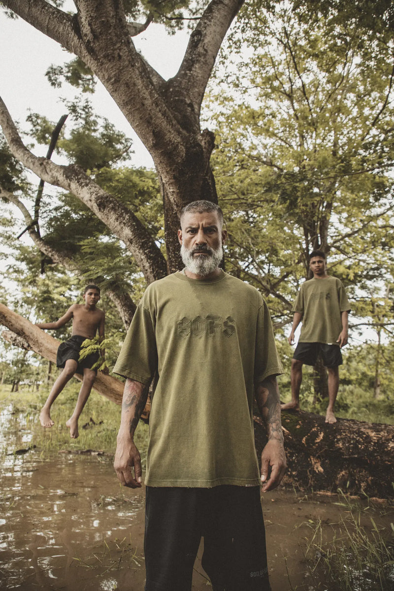SOFS Oversized Tee — Washed Dark Green — vista 2